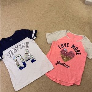 Two Justice shirts